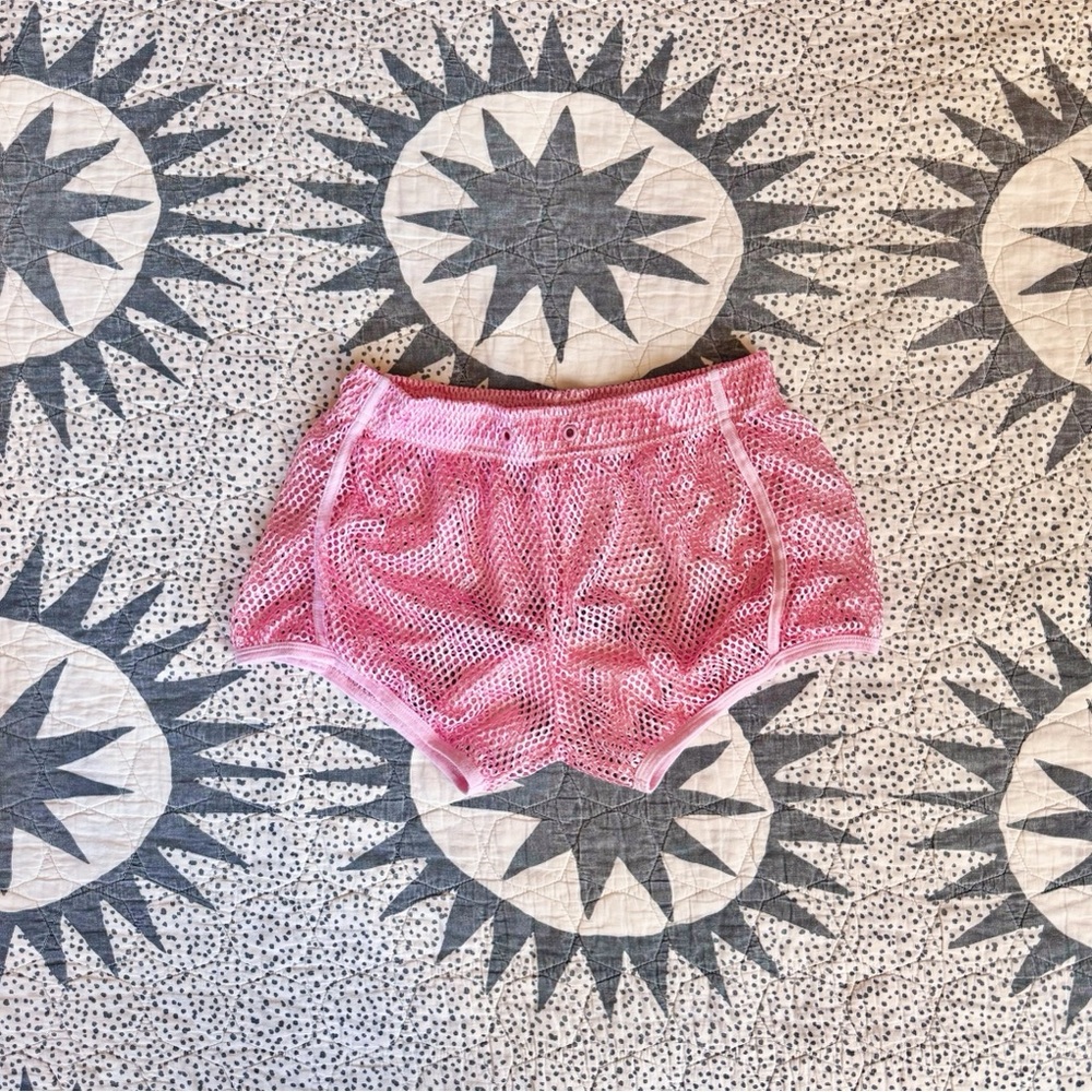 Pink Mesh Booty Shorts - Picture 2 of 4